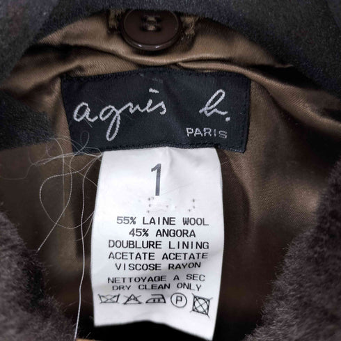 アニエスベー agnes b. Angola アンゴラ混 ロングコート サンライズ レディース JPN:38