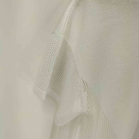 マカフィー MACPHEE クロップド丈 メッシュ切替 クルーネックTシャツ レディース import:S
