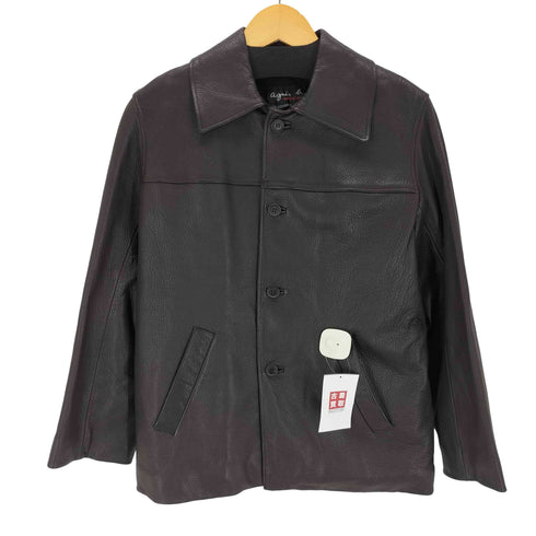 アニエスベー agnes b. SPECIAL フランス製 ディアスキン シボ カーコート レディース FR:34