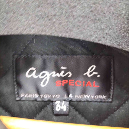 アニエスベー agnes b. SPECIAL フランス製 ディアスキン シボ カーコート レディース FR:34