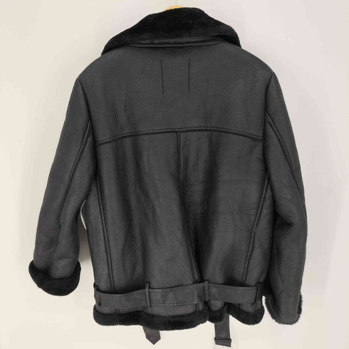 ザラ ZARA フェイクムートン ジャケット ボア ライダース ジャケット レディース import:L