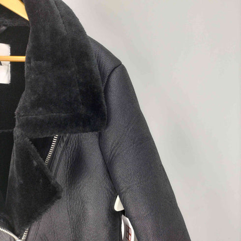 ザラ ZARA フェイクムートン ジャケット ボア ライダース ジャケット レディース import:L