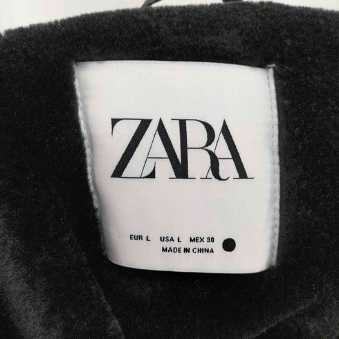 ザラ ZARA フェイクムートン ジャケット ボア ライダース ジャケット レディース import:L