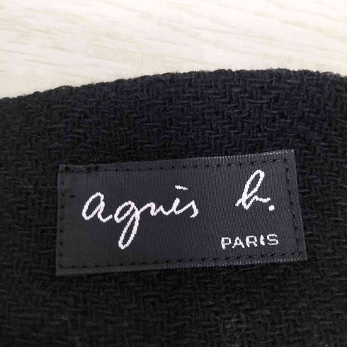 アニエスベー agnes b. フランス製 切替 フリンジ ウールスカート レディース JPN:1