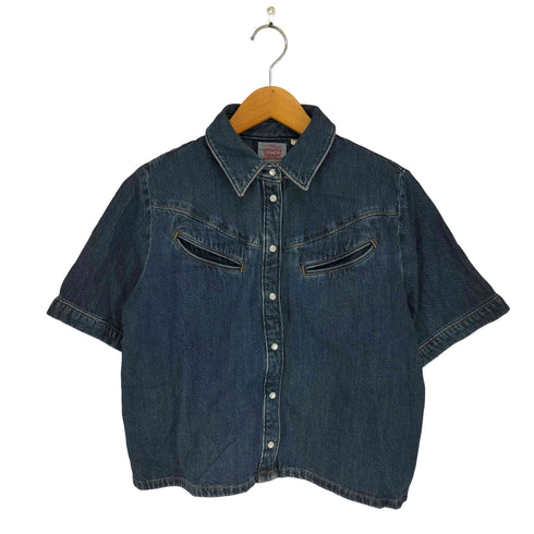 リーバイス Levis S/S デニム ブラウス 両玉縁ポケット レディース JPN:M