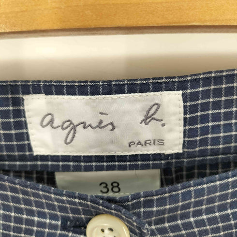 アニエスベー agnes b. PARIS サンライズ期 白タグ チェック ストレートパンツ レディース JPN:38