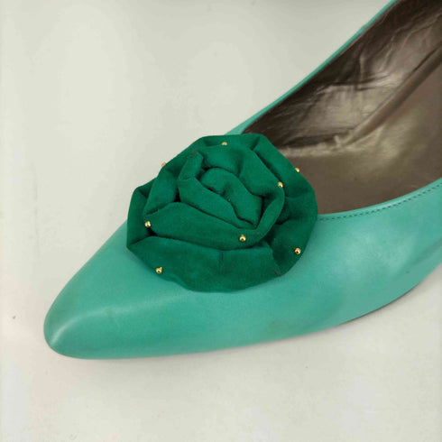 イヴサンローラン Yves Saint Laurent 花デザイン ヒールパンプス レディース 38 1/2