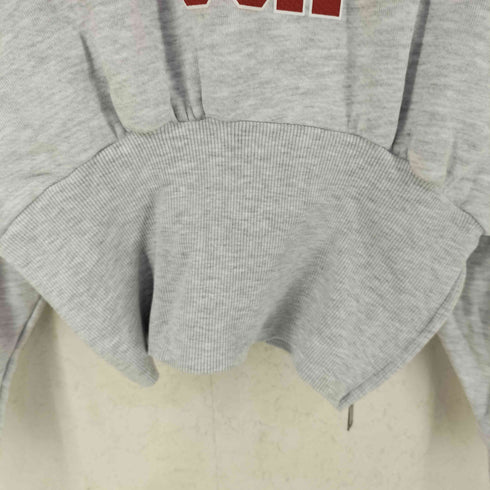 ザラ ZARA クロップド丈 カレッジプリント クルーネックスウェット レディース import:M