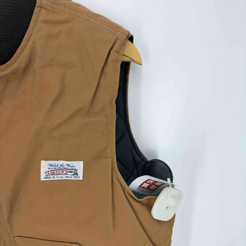 カーターズ carters 70-80S USA製 列車タグ ダック地 裏地キルト ジップアップベスト メンズ import:L