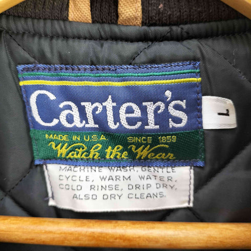 カーターズ carters 70-80S USA製 列車タグ ダック地 裏地キルト ジップアップベスト メンズ import:L