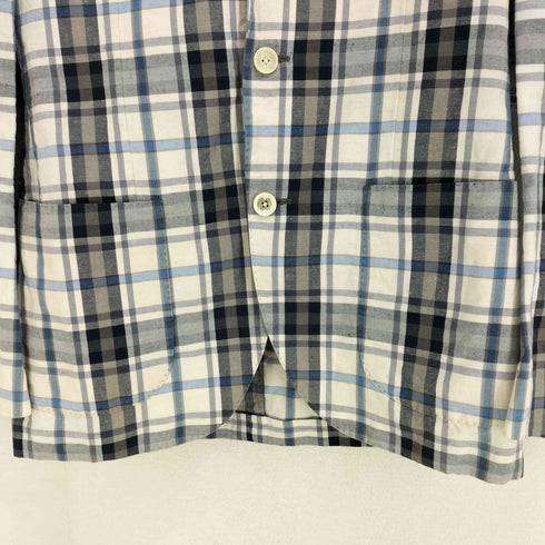 ラルディー二 LARDINI リネン混 マドラスチェック柄 テーラードジャケット メンズ JPN:44