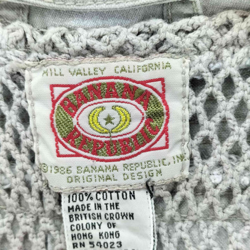 バナナリパブリック BANANA REPUBLIC 80S OLD 香港製 コットンフィッシングベスト メンズ import:L