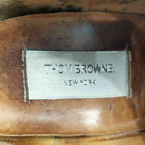 トムブラウン THOM BROWNE シボ レザー ウイングチップドレスシューズ メンズ US:7