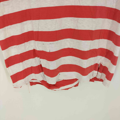 ランズエンド LANDS END 90S USA製 襤褸 ボロ ボーダー クルーネック S/S ポケット Tシャツ メンズ import:M