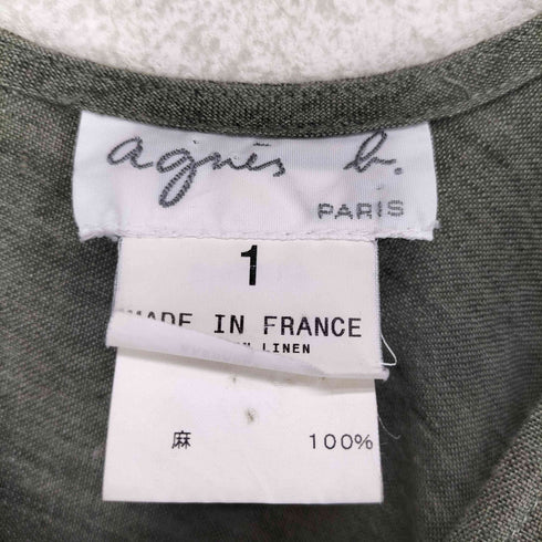 アニエスベー agnes b. PARIS サンライズ期 白タグ リネン S/S ワンピース レディース JPN:1