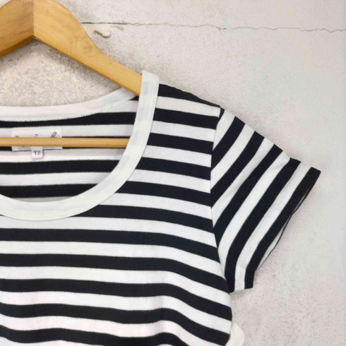 アニエスベー agnes b. PARIS サンライズ期 白タグ ボーダー S/S Tシャツ レディース T2