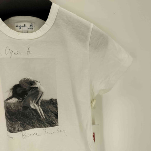 アニエスベー agnes b. PARIS サンライズ期 白タグ 両面ロゴデザイ Tシャツ レディース T1