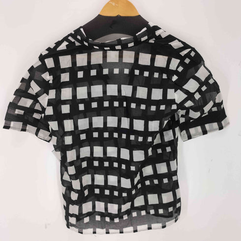 アニエスベー agnes b. PARIS サンライズ期 シースルー チェック柄 S/S シャツ レディース JPN:36