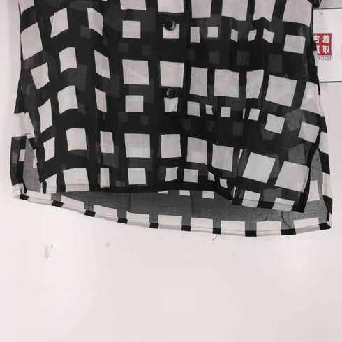 アニエスベー agnes b. PARIS サンライズ期 シースルー チェック柄 S/S シャツ レディース JPN:36
