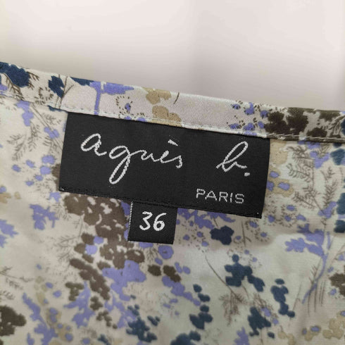 アニエスベー agnes b. PARIS サンライズ期 シルク 花柄 ワンピース レディース JPN:36