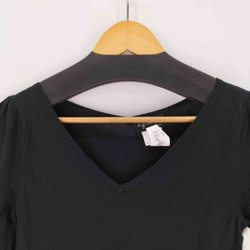 アニエスベー agnes b. PARIS サンライズ期 cashmere silk Vネック ニット レディース JPN:1