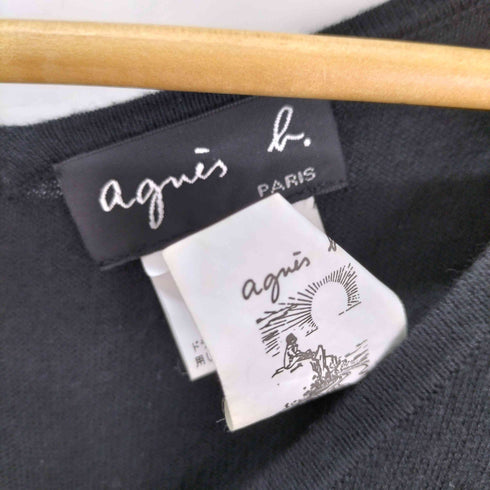 アニエスベー agnes b. PARIS サンライズ期 cashmere silk Vネック ニット レディース JPN:1