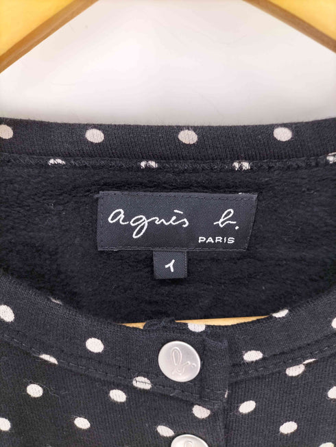 アニエスベー agnes b. PARIS サンライズ期 ドット柄 カーディガン レディース JPN:1
