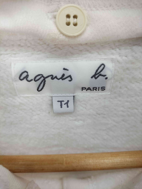 アニエスベー agnes b. PARIS サンライズ期 白タグ ボタン フーディー パーカー レディース T1