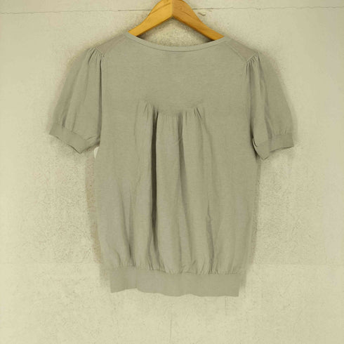 アニエスベー agnes b. PARIS サンライズ期 白タグ シルク混 ハートボタン S/S カーディガン レディース JPN:1