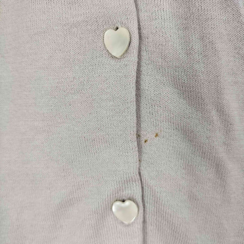 アニエスベー agnes b. PARIS サンライズ期 白タグ シルク混 ハートボタン S/S カーディガン レディース JPN:1