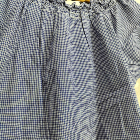 アニエスベー agnes b. PARIS サンライズ期 白タグ フリルデザイン チェック S/S シャツ レディース JPN:2