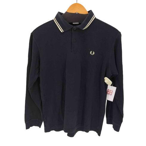 フレッドペリー FRED PERRY ロゴ刺繍 コットンピケ L/S鹿の子ポロシャツ レディース M