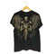 TYCOON USA製 スカル ラメ フェザー 両面プリント Tシャツ メンズ import:M