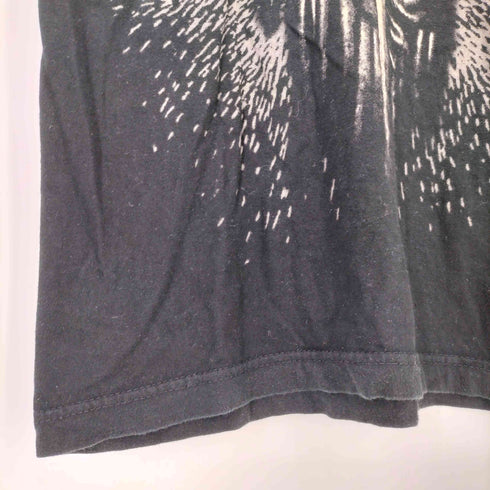TYCOON USA製 スカル ラメ フェザー 両面プリント Tシャツ メンズ import:M