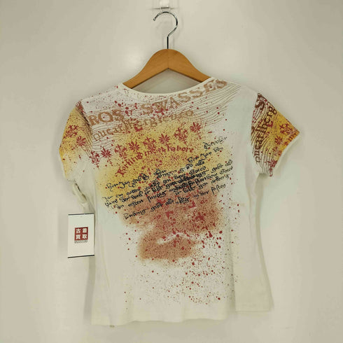 ミスシックスティ MISS SIXTY エンブレム ラインストーン 両面プリント Tシャツ Y2K レディース JPN:L