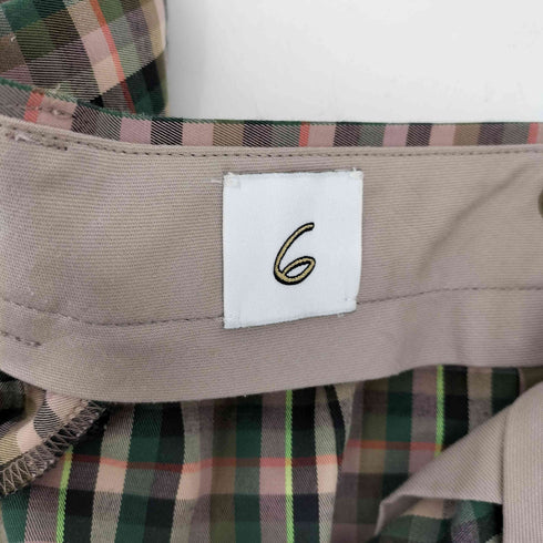 ロクビューティーアンドユースユナイテッドアローズ 6 BEAUTY & YOUTH UNITED ARROWS 24SS コットンポリエステル チェックパンツ レディース JPN:38