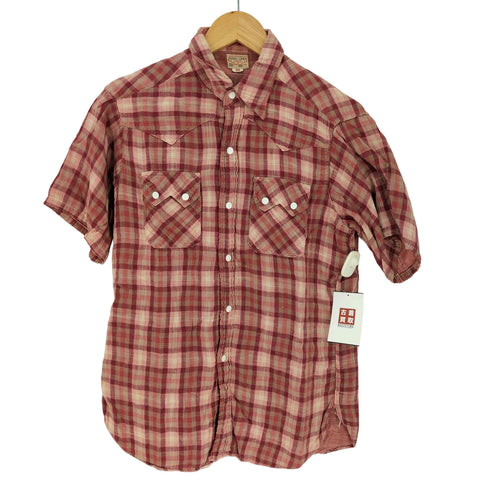 ウエアハウス WAREHOUSE DOUBLE WORKS マチ付き S/S ウエスタンシャツ メンズ US:36