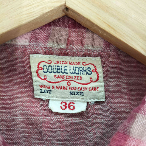 ウエアハウス WAREHOUSE DOUBLE WORKS マチ付き S/S ウエスタンシャツ メンズ US:36