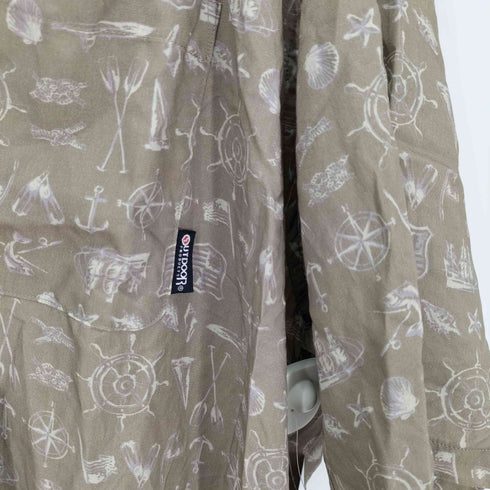 アウトドアプロダクツ OUTDOOR PRODUCTS BIG SIZE レーヨン混 総柄 オープンカラーシャツ メンズ 4L