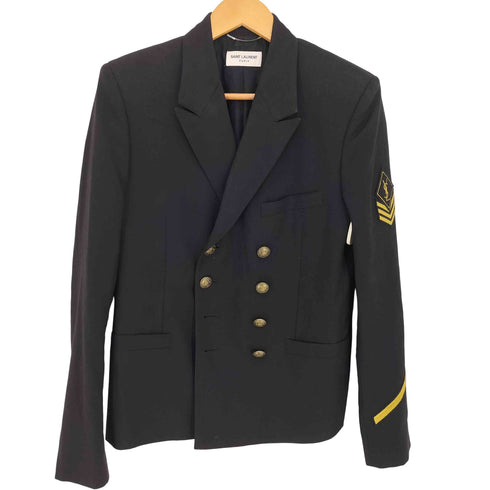 サンローランパリ SAINT LAURENT PARIS エディ期 ダブルブレストナポレオンジャケット メンズ FR:46