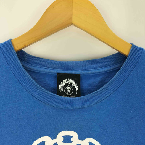 ROCKAHOLIC スカル 髑髏 ドクロ クロスボーン プリント S/S ロック バンド Tシャツ Y2K 25周年 メンズ import:L