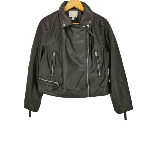 エイチアンドエム H&M フェイクレザーライダースジャケット レディース import:M