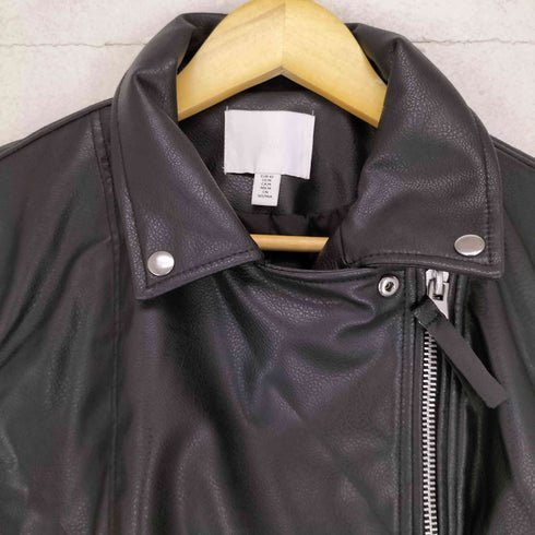 エイチアンドエム H&M フェイクレザーライダースジャケット レディース import:M