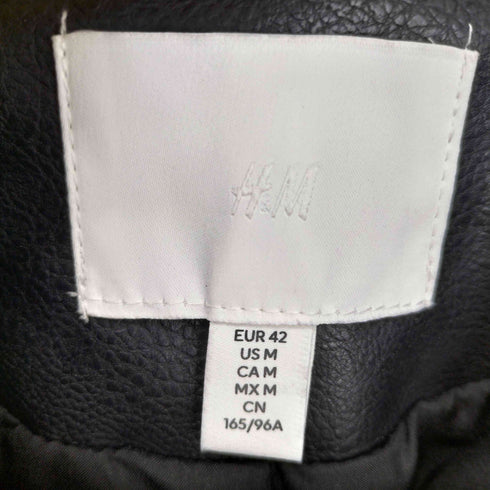 エイチアンドエム H&M フェイクレザーライダースジャケット レディース import:M