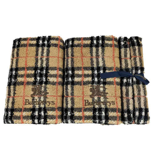 バーバリーズ BURBERRYS ロゴ刺繍 ノバチェック 3点セット タオル メンズ