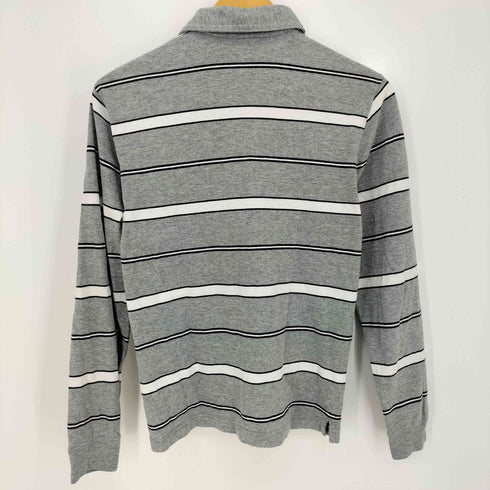 ブルックスブラザーズ 346 BROOKS BROTHERS ロゴ刺繍 ボーダー コットン 長袖 ポロシャツ メンズ import:XS