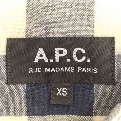 アーペーセー A.P.C. ブロックチェック コットンリネン 半袖 ポケットシャツ メンズ import:XS
