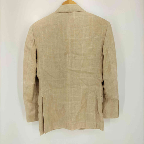 ブルックスブラザーズ BROOKS BROTHERS MILANO FIT チェック ストライプ切替 リネン100 背抜き 2B テーラードジャケット メンズ 37S