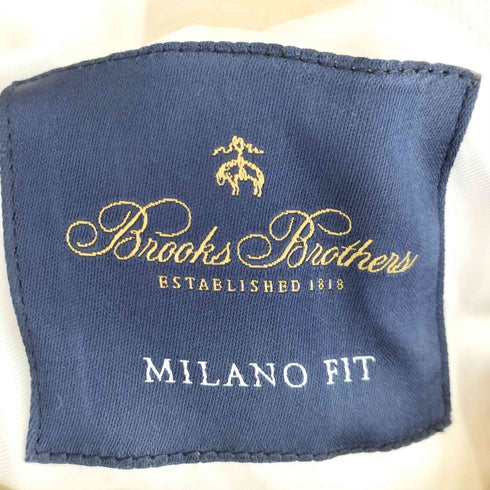 ブルックスブラザーズ BROOKS BROTHERS MILANO FIT チェック ストライプ切替 リネン100 背抜き 2B テーラードジャケット メンズ 37S
