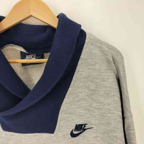 ナイキ NIKE 80S 紺タグ ショールカラー スウッシュロゴ スウェット メンズ import:L